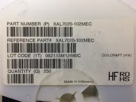 Coilcraft Xal7020-102mec Power Ind Shielded 20% Smd Rohs 10 Pieces
