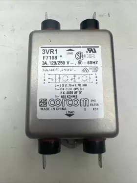 Corcom 3vr1-f7198 3vr1 F7198 3a 120/250v 50-60 Hz Emi Filter Used Free Ship