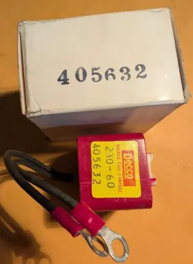 Decco 405632 - Solenoid Coil 230v 60hz 2-lead New In Box Decco 405632 - Solenoid Coil 230v 60hz 2-lead New In Box