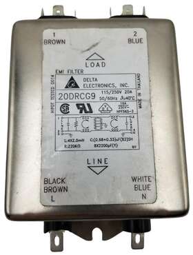 Delta 20drcg9 Emi Filter 115-250v 50-60hz 20a 40 C