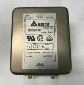Delta Electronics 16dcgg5b Ac Power Emi Line Filter 115/250v 16a