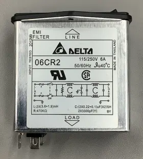Delta Power 06cr2 115/250v 50/60hz 6a Emi Filter B563 Delta Power 06cr2 115/250v 50/60hz 6a Emi Filter B563