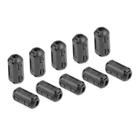 Duefixing 672668749616 10 Pack 3.5mm Clip-on Rfi Emi Filters Ferrite Cores Ring Noise Suppression Black
