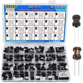 Egscst 30valuesinductor 30 Values 265 Pcs Inductor Assortment Kit From 1uh To 100mh 6 8mm
