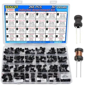 Egscst 726084193505 30 Values 265 Pcs Inductor Assortment Kit From 1uh To 100mh 6 8mm Dip Radial P