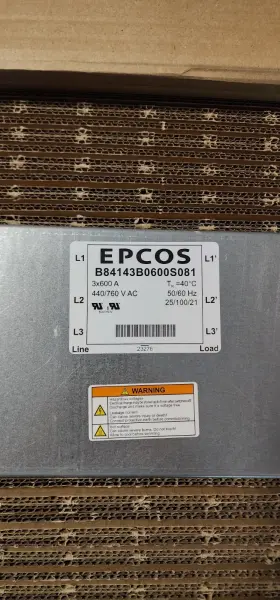 Epcos B84143b0600s020 Power Line Filters 600a 440/760 Vac 3-line - New