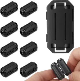 Farmpery 705353361739 9pcs Clip-on Ferrite Ring Core Noise Suppressor For 3mm-13mm Diameter Cables Farmpery 705353361739 9pcs Clip-on Ferrite Ring Core Noise Suppressor For 3mm-13mm Diameter Cables