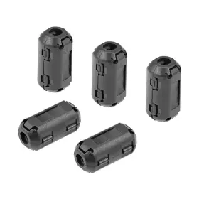 Fipux 636939639723 5mm Ferrite Cores Ring Clip-on Rfi Emi Noise Suppression Filter Clip Black 5pack