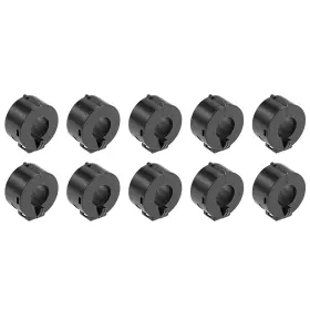 Fipux 746453495818 10pcs Clip-on Ferrite Ring Core 15mm Black