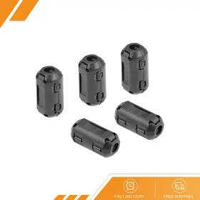 Gryfton 669739145934 5pack 5mm Ferrite Cores Ring Clip-on Rfi Emi Noise Suppression Cable Clip Black