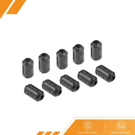 Gryfton 680811046444 10pack 9mm Ferrite Cores Ring Clip-on Rfi Emi Noise Suppression Cable Clip Black