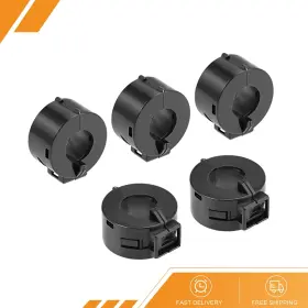 Gryfton 686687054729 5pcs 15mm Ferrite Cores Ring Clip-on Rfi Emi Noise Suppression Filter Black