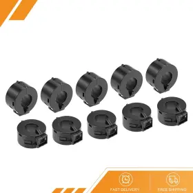 Gryfton Cc-0.5 10pcs 15mm Ferrite Core Ring Clip-on Rfi Emi Noise Suppression Cable Clip Black