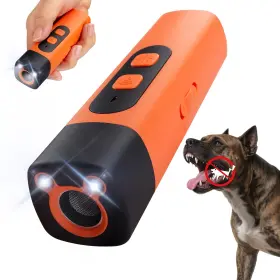 Hnrf B18893 Dog Bark Deterrent Devices Rechargeable Anti-barking Device For Dogs Orange
