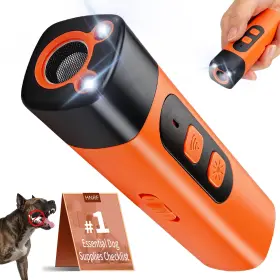 Hnrf B33945 Dog Bark Deterrent Devices Ultrasonic Anti Barking Device For Dogs Orange