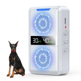 Huhuwow 785016042465 Ultrasonic Anti Barking Device For Dogs Behavior Corrector White