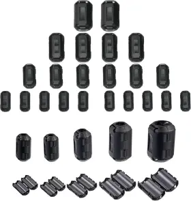 Ieuyo 602822760904 Clip-on Ferrite Ring Cores Emi Rfi Signal Noise 20 Piece Assortment Black Ieuyo 602822760904 Clip-on Ferrite Ring Cores Emi Rfi Signal Noise 20 Piece Assortment Black