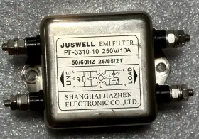 Juswell Pf-3310-10 Noise Suppressor Power Emi Filter 250v/10a 50/60hz 25/85/21