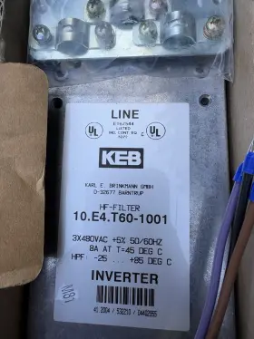 Keb 10e4t601001 10.e4.t60-1001 Combiline High Frequency Filter Kit 3-phase 480vac 8a
