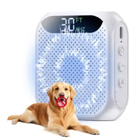 Malok 731029381923 Anti Barking Device For Dogs 30ft Ultrasonic Dog Bark Deterrent White