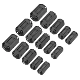 Meccanixity Mea250120ee000604 15pcs 5 Sizes Clip-on Ferrite Ring Core Beads Emi Rfi Noise Cable Cl Meccanixity Mea250120ee000604 15pcs 5 Sizes Clip-on Ferrite Ring Core Beads Emi Rfi Noise Cable Cl