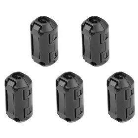 Metallixity 680520282850 5pcs 7mm Clip-on Ferrite Ring Core Rfi Emi Noise Filter Cable Clip Black