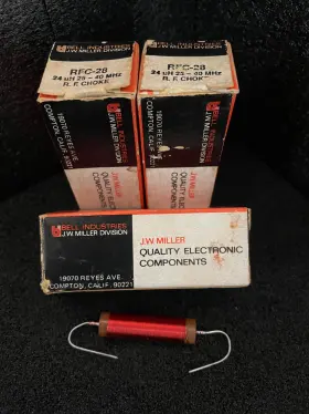 Miller Rfc-28 3ea Bell Industries/j.w. 24uh 25 - 40mhz R.f. Choke Nos Miller Rfc-28 3ea Bell Industries/j.w. 24uh 25 - 40mhz R.f. Choke Nos