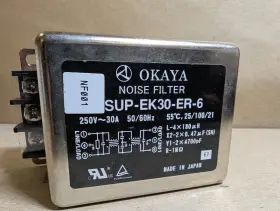 Okaya Sup-ek30-er-6 Power Line Filter Noise 50hz/60hz 30a 250vac Nnb