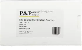 P&p Medical Surgical P35x525 Sterilization Pouches 3.5 Inch X5.25 Self-sealing Autoclave Bags With Indicators
