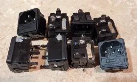Pronic Pst-101 Lot Of 8 Iec Ac Power Entry 10 Amp 250 Vac Fused Chassis Mount