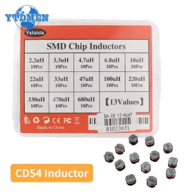 Proxxi Cd54 130pcs Power Inductor Assortment Kit 2.2 H-680 H With Storage Box