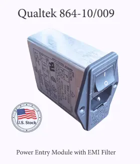 Qualtek 864-10/009 Power Entry Module 110-240vac Fuse Switch Emi Filter
