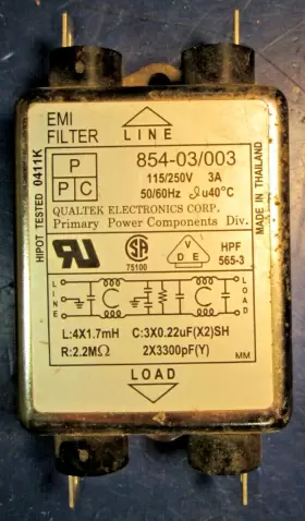 Qualtek Electronics 854-03 854-03/003 Emi Filter Qualtek Electronics 854-03 854-03/003 Emi Filter