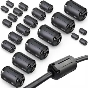 Ropto 763534612544 Clip-on Ferrite Ring Core Choke - Noise Beads Clip 22pcs Emi Rfi Suppres