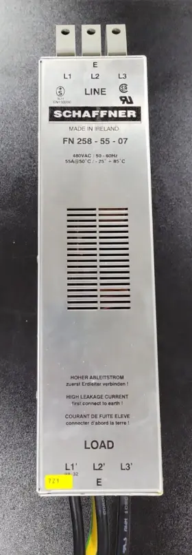 Schaffner 292-724 Fn 258-55-07 Filter Ac Inverter/pds Multi-stage Emc/rfi