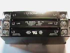 Schaffner Fn3026hl-30-71 Emc/rfi Power Line Filter Minimum Leakage 3-phase