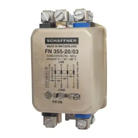 Schaffner Fn355-20/03 Emc/rfi Filter 3-phase 3x380/420vac 3-20a Screw Terminals Schaffner Fn355-20/03 Emc/rfi Filter 3-phase 3x380/420vac 3-20a Screw Terminals