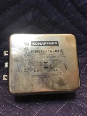 Schaffner Fn9676-16-03 Power Line Filter Silver 16 Amp 110-250vac 50/60hz Schaffner Fn9676-16-03 Power Line Filter Silver 16 Amp 110-250vac 50/60hz