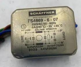 Schaffner Fs4869607 Fs4869-6-07 Line Filter 250vac 50-60hz Schaffner Fs4869607 Fs4869-6-07 Line Filter 250vac 50-60hz
