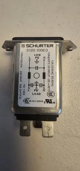 Schurter Kfx4300.5065 5120.1006.0 Power Entry Module With Line Filter 125/250vac 10a