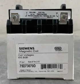 Siemens 75d73070d New Magnetic Coil 200-280v For Size 00..2-1/2 Siemens 75d73070d New Magnetic Coil 200-280v For Size 00..2-1/2