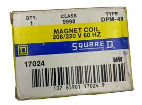 Square D Dpm-48 Type Magnet Coil Class 9998 208/220v 60hz Dpm48 17024 Square D Dpm-48 Type Magnet Coil Class 9998 208/220v 60hz Dpm48 17024