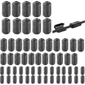 Tamicy 781573076608 60 Pieces Clip-on Ferrite Ring Core Rfi Emi Noise Suppressor Cable Clip For 3 Tamicy 781573076608 60 Pieces Clip-on Ferrite Ring Core Rfi Emi Noise Suppressor Cable Clip For 3