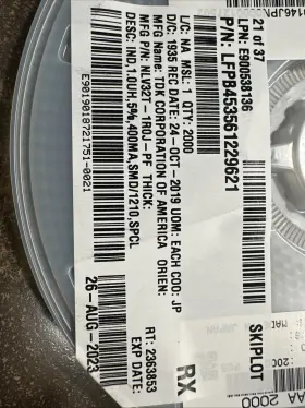 Tdk Nlv32t-1r0j-pf Surface Mount Inductors Thick 1.0uh 5% 400ma Dmd/1210 Spcl