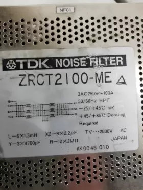 Tdk Zrct2100-me Noise Filter 250v-ac 100a Amp Tdk Zrct2100-me Noise Filter 250v-ac 100a Amp
