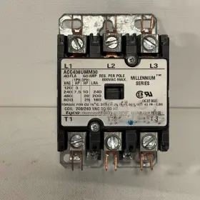 Tyco Electronics Acc438umm30 Used - Contactor 208/240v Ac Coil 40 Fla Millennium Series