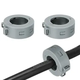 Uxcell 614462797011 27mm Ferrite Cores Ring Clip-on Rfi Emi Noise Suppression Cable Clip Grey 2pcs