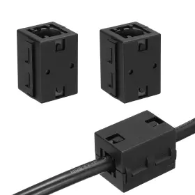Uxcell 614462797981 19mm Clip-on Ferrite Ring Core Square For Cable Black Enhanced 2pcs
