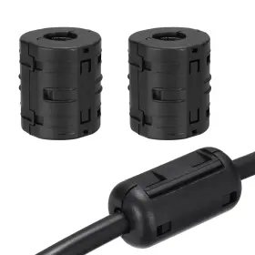 Uxcell 614462798551 17mm Clip-on Ferrite Ring Core For Cable Black 2pcs