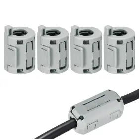 Zaplyte 614462794560 7mm Ferrite Cores Ring Clip-on Rfi Noise Suppression Cable Clip Grey Short 4pcs